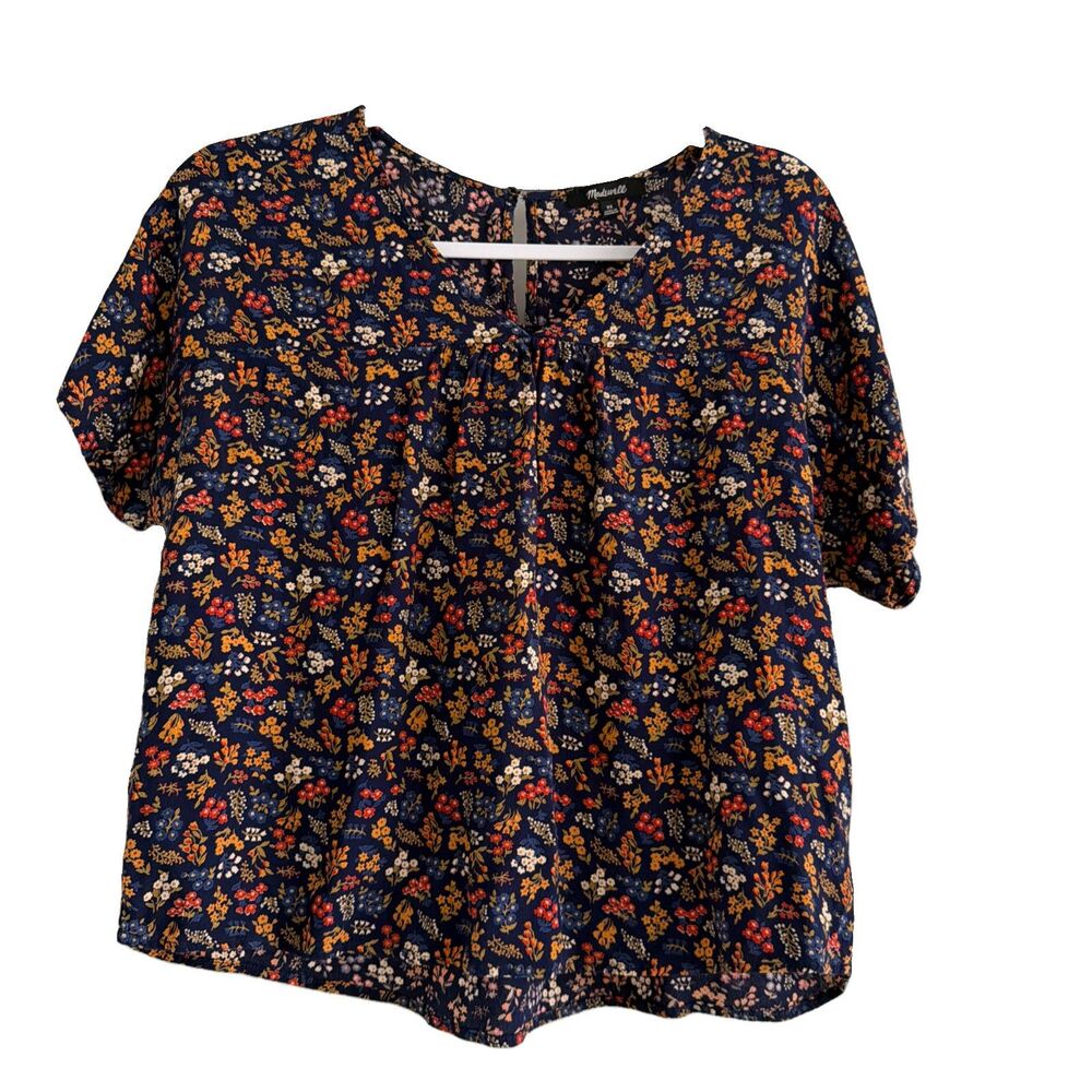 Madewell Rhyme Top in Garden Party Size XS navy floral
